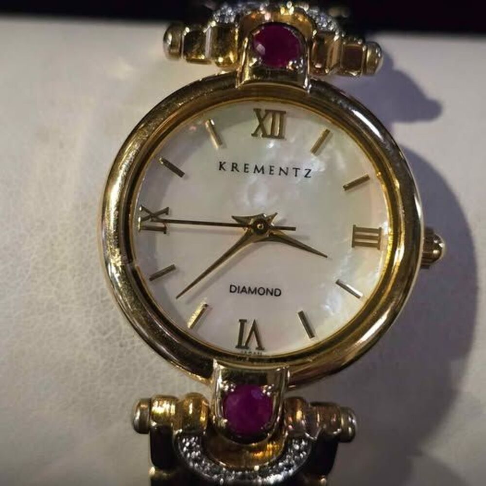 Vintage Krementz Ruby & Diamond watch